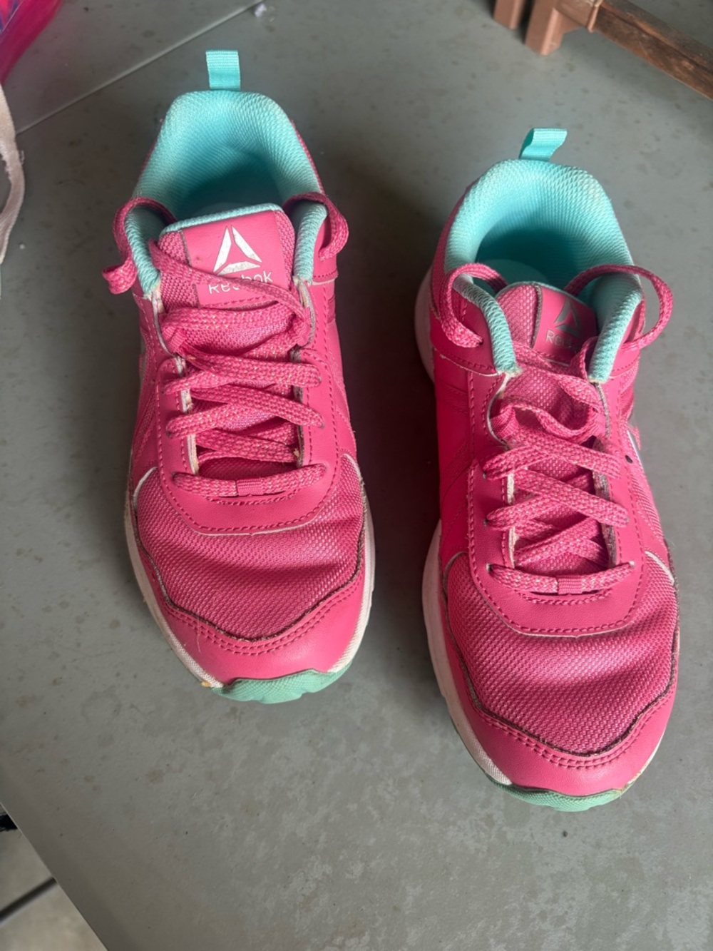 Reebok Pink Sneakers with Aqua Lining